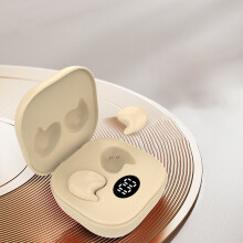 Avtoify Draadloze Bluetooth-oordopjes Mini Ultradunne Onzichtbare Slaap- en Hardloopoordopjes Kleine Oordopjes Beige