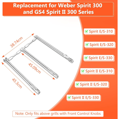Καυστήρας από ανοξείδωτο χάλυβα 18"69787 για Weber Spirit σειράς 300 1