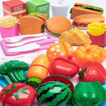 27-teiliges Spiellebensmittel-Set für Kinder, Spielküchen-Set für Kleinkinder von 1-3 Jahren, Zubehör zum Schneiden von Obst und Gemüse,