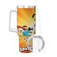 Animaniacs-Motiv Thermoskanne aus Edelstahl für heiße und kalte Getränke, 1,2 Liter (40 oz), mit Griff