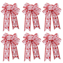 6-pack buffelplädrosetter 23 x 18 cm, kompatibla med kransar, julgranstoppare, ytterdörrdekor för Halloween, Thanksgiving, höst, jul