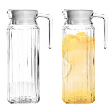 Jetcloudlive2Pack1.1L plastikkande med låg, BPA-fri vandkande, ribbet design, ventileret låg, køleskabssikker til vand, iste, kaffe, mælk