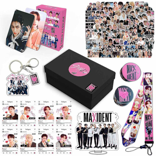 Stray Kids Νέο Άλμπουμ Maxident Δωροθήκη Kpop Merchandise Photocards Lanyard Μπρελόκ Δώρο για τους