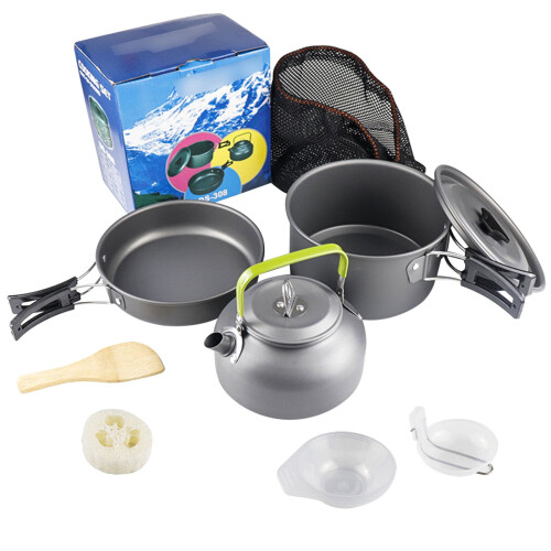 YOBOLK Σετ Κάμπινγκ Essentials Κουζίνας και Μαχαιροπήρουνων για Κάμπινγκ Φορητό Σετ