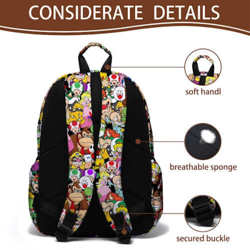Mochila Mario para Estudantes + Estojo 1