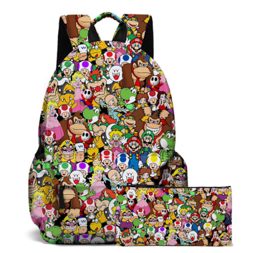Mochila Mario para Estudantes + Estojo