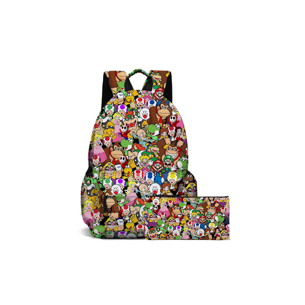 Mario Backpack Student Backpack + Pencil Bag