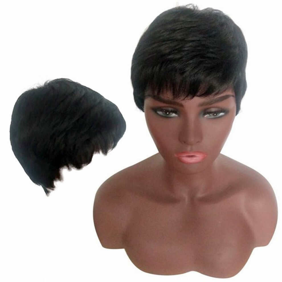 Unisex Black Women's Wig Fiber High Temperature African False Head Cover Curly Human Hair Wig Glueless Lace Front Human Hair Bun Hair Clip