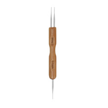 Agulhas de crochê para dreadlocks (0,5 mm; 0,75 mm) Agulha de crochê com cabo de bambu Agulha de crochê de aço para tranças null - A