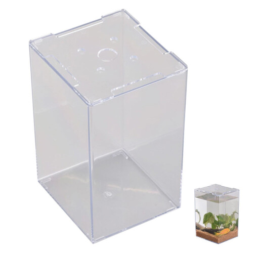 Betta Fish Tank Decor Small Cylinder Aquarium Stackable Tortoise Habitat Decorative