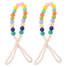 4 Pcs Wooden Bead Curtain Tie Window Curtains for Bedroom Curtains+for+bedroom Garters Hooks