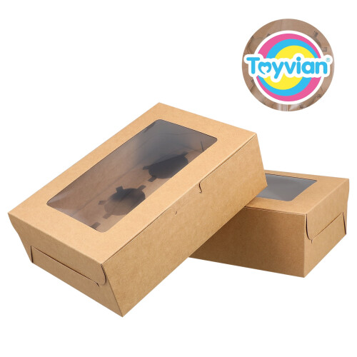 Toyvian10 τεμάχια κουτιά για cupcakes από χάρτινη κραφτ συσκευασία, οικολογικά δοχεία για 1