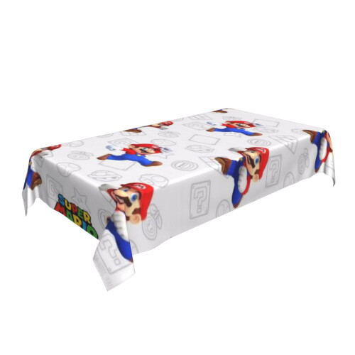 Mario Rectangular Tablecloth Water Resistance Antiwrinkle Spillproof Soft Fabric Table Cloth 60"X90" 1