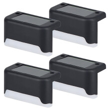 Kit com 4 Luminárias Solares para Uso Externo, Luminárias Solares LED Impermeáveis para Escadas, Cercas, Jardins, Pátios e Calçadas