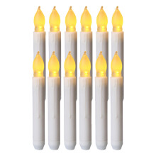 Yakbaofuo12Pcs Velas electrónicas LED cilíndricas, luces de plástico con poste largo, compatibles con candelabros navideños