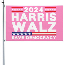 Bandeira rosa de Kamala Harris Waltz, 90x150 cm, dupla face, para jardim, compatível com a placa patriótica de jardim Kamala Harris Tim