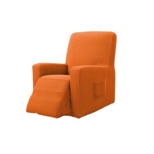 Capa para Poltrona Reclinável Linyer, Universal, Cor Sólida, Manga Longa, Protetora Antiderrapante e Antipoeira para Quarto, Laranja