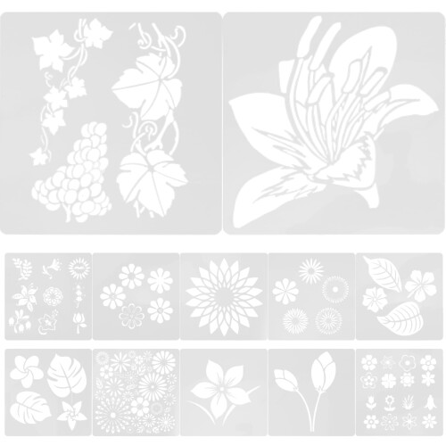 Conjunto de estênceis de unicórnio e flores para arte e scrapbooking DIY da Eease
