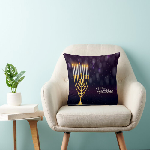 Μαξιλαροθήκη Happy Hanukkah για το εβραϊκό φεστιβάλ διακοπών 12*12in συμβατή με εξωτερικές 2