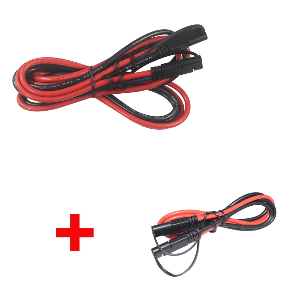 10Awg Sae To Sae Extension Cable With Waterproof Cap, Fast Charging, 6Ft And 3Ft Set 9164114626745