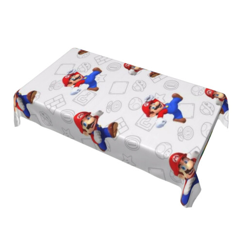 Mario Rectangular Tablecloth Water Resistance Antiwrinkle Spillproof Soft Fabric Table Cloth 60"X90" 2