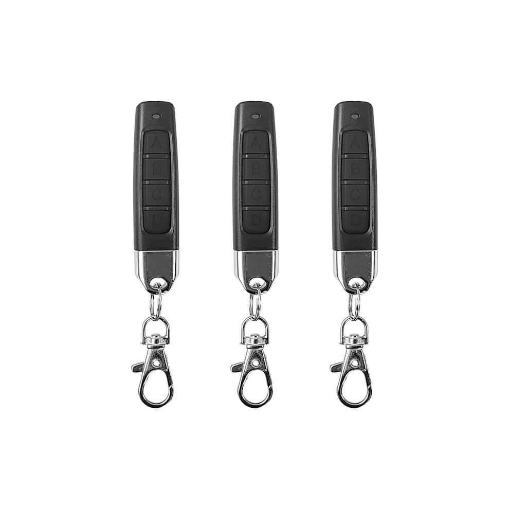 3Pcs Universal Garage Door Opener Remote Control, Garage Fob Keys, Wireless Black Four Buttons Garage Door 9395123420189