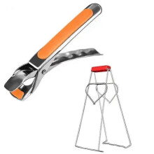 Edelstahl-Klemmklemme mit rutschfestem Griff und Verbrennungsschutz für Heißluftfritteusen (LGL), orange