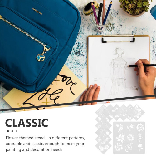 Conjunto de estênceis de unicórnio e flores para arte e scrapbooking DIY da Eease 2