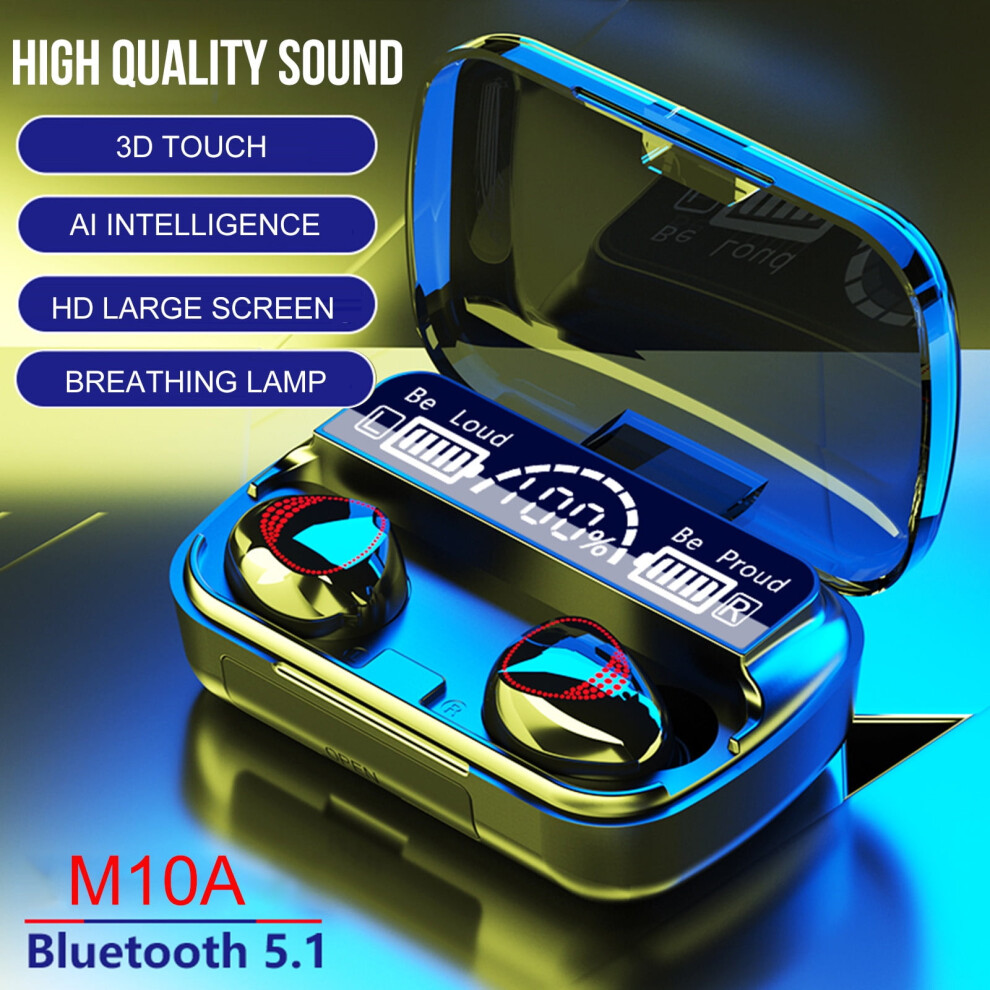 Eqwljwe M10a Ipx7 Bluetooth 5.0 Headset Wireless Earphones Earbuds Stereo Headphone A Bluetooth Headset Holiday Clearance 9395123418759