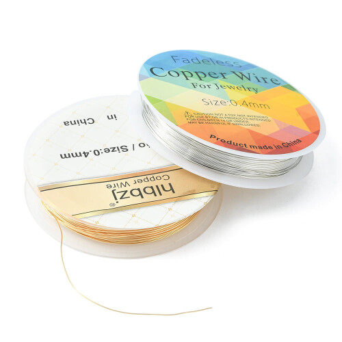 Σύρμα χαλκού 4Rolls4Color για κατασκευή κοσμημάτων, 26Gauge0.4mm, 32.81ft/10m ανά ρολό, με πένσα 2