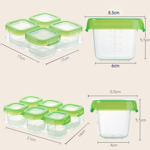 6 contenitori per alimenti per bambini, vasetti per il pranzo con coperchio, ideali per snack e merende. 2