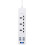 XIAOLE Πολύπριζο Προστασίας από Υπερτάσεις, 3Outlet4USB, 2500W με Καλώδιο Προέκτασης, 4
