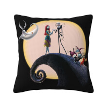 The Nightmare Before Christmas Linne Örngott Fyrkantiga Kuddfodral i Säckväv för Säng, Soffa, Bänk, 18x18 tum (45 cm), Örngott