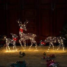 Christmas Clearance Christmas Decoration White Flashing Reindeer Christmas Lights Reindeer Christmas Decorations Outdoor Patio Decorations
