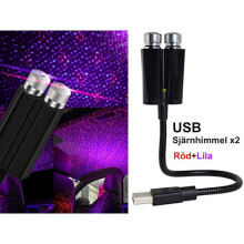 Céu estrelado LED vermelho + roxo, flash USB + voz + respiração multicolorido