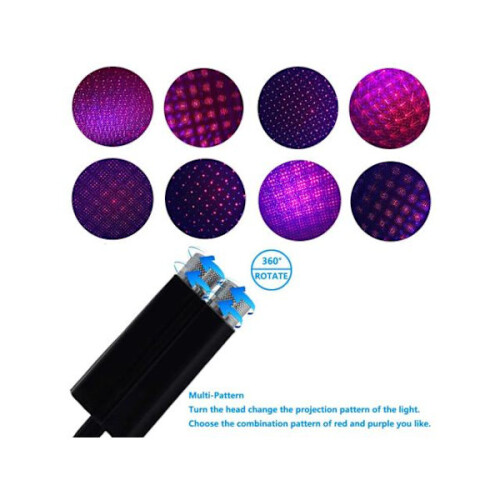 Céu estrelado LED vermelho + roxo, flash USB + voz + respiração multicolorido 2