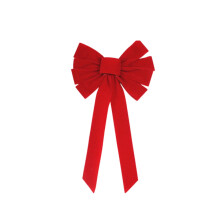 Grande fiocco natalizio in velluto rosso da 49,5 cm per albero, scale, camino, ghirlanda, porta, matrimonio, decorazioni per interni ed esterni.