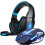 Casque de jeu avec microphone + souris de jeu bleue 1