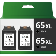 Cartucho de tinta compatível Black65XL de alto rendimento para impressoras HP Deskjet 2622, 2624, 2652, 2655, 3720-3732, 3758, Envy 5052 e 5058