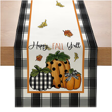 Tischläufer für Thanksgiving, Bestseller: Tischflagge mit Kürbismotiv für Thanksgiving, Tischdekoration aus Leinenstoff für das Wohnzimmer