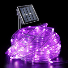 72FT 200 LED Solar Rope Lights Outdoor, Waterproof 8 Mode Copper Wire Fairy Lights for Garden, Yard, Party, Wedding, Christmas (Purple)