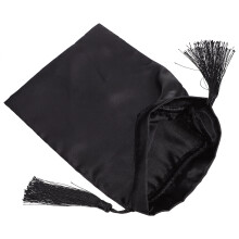 Satijnen tas, waszak, opbergtas voor pruiken, feestcadeautas, multifunctionele opbergtas, zwarte toilettas