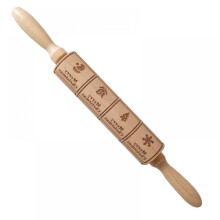 Rodillo de madera repujado con diseño de ciervo navideño, bonito utensilio de repostería grabado para galletas caseras, regalo de Navidad -