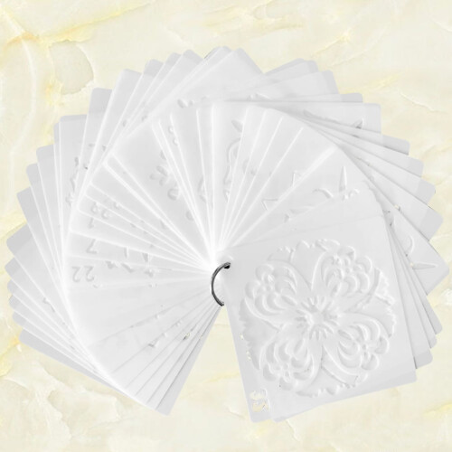 Weis36pcs Πλαστικό Ζωγραφισμένο Διακοσμητικό DIY Κοίλο Μοτίβο Μαντάλα Στένσιλ 2