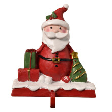 3D-Weihnachtsmann- und Schneemann-Strumpfhalter aus Kunstharz, passend für Kaminsimse, mit Haken an der Vorderseite für Weihnachtsdekoration