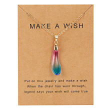Collares Tarmeek para mujer, colgante de tarjeta de papel con piedra en forma de gota de agua y ópalo, cadena para clavícula, regalos de San