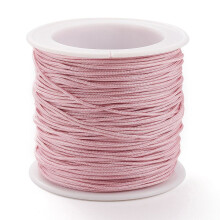 1Roll Braided Nylon Thread DIY Material for Jewelry Making Pearl Pink 0.8mm 100yards/roll