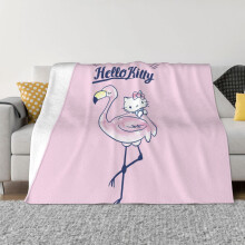 Couverture Hello Kitty en flanelle polaire, jeté de lit ultra doux, confortable et chaud pour canapé, salon et chambre - 152 x 127 cm