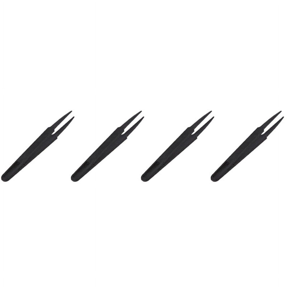 4X Plastic Antistatic Tweezers Repair Tool Black 9395123721705