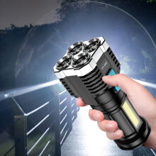 Lmueinov9-i-1Ljusaste utomhusficklampa1000 lumen, 4 st. LED-uppladdningsbar ficklampa, lång räckvidd200 m, campingnödvändig